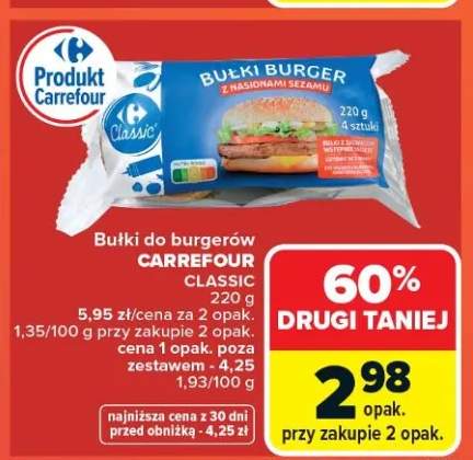 Bułki do burgerów Carrefour Classic