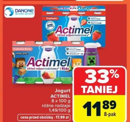 Jogurt actimel ultra odpornościowy kids różne rodzaje