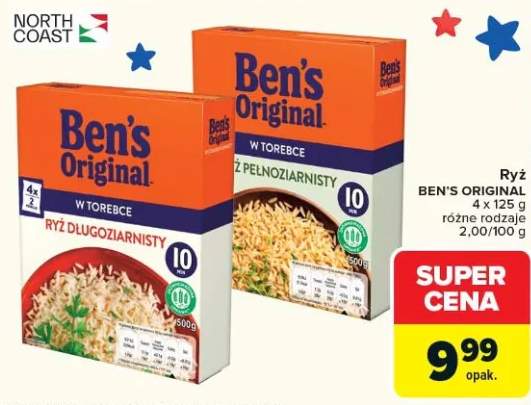 Ryż Ben's Original w torebce z pełnoziarnisty