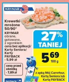 Krewetki mrożone obrane, gotowane, z ogonkiem