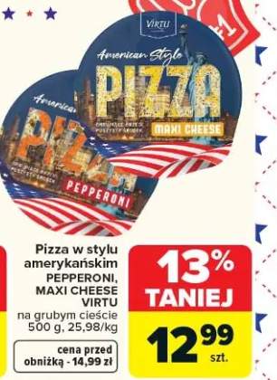 Pizza w stylu amerykańskim pepperoni, maxi cheese