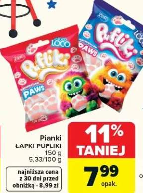Pianki łapki pufliki