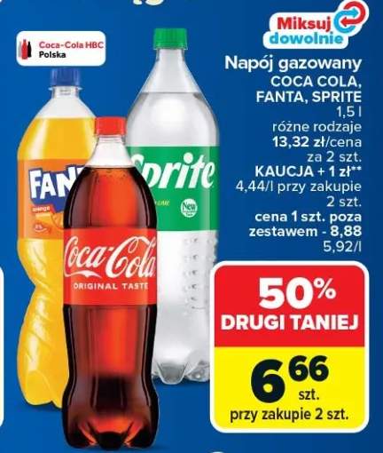 Napój gazowany Coca Cola, Fanta, Sprite różne rodzaje