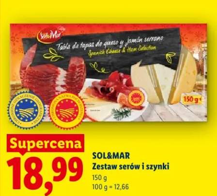 Zestaw serów i szynki