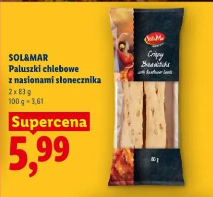 Paluszki chlebowe z nasionami słonecznika