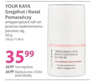 Antyperspirant roll-on przeciw nadmiernemu poceniu się Grejpfrut i Kwiat Pomarańczy
