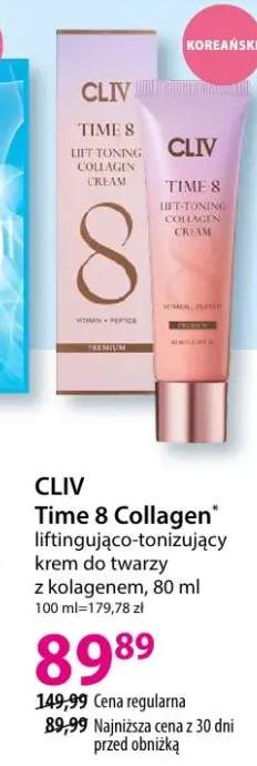 Liftingująco-tonizujący krem do twarzy z kolagenem Time 8 Collagen