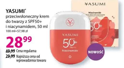 Krem przeciwsłoneczny do twarzy z SPF50+ i niacynamidem