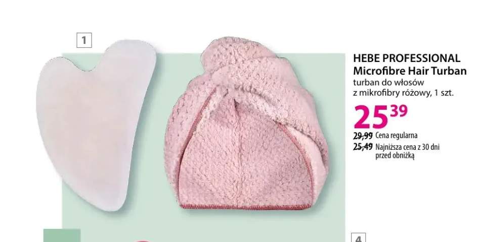 Turban do włosów z mikrofibry różowy