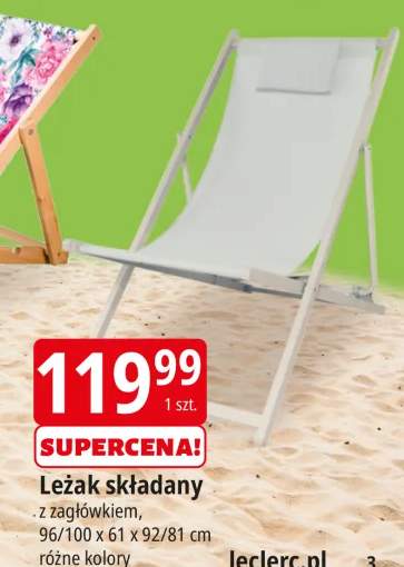 Leżak składany z zagłówkiem