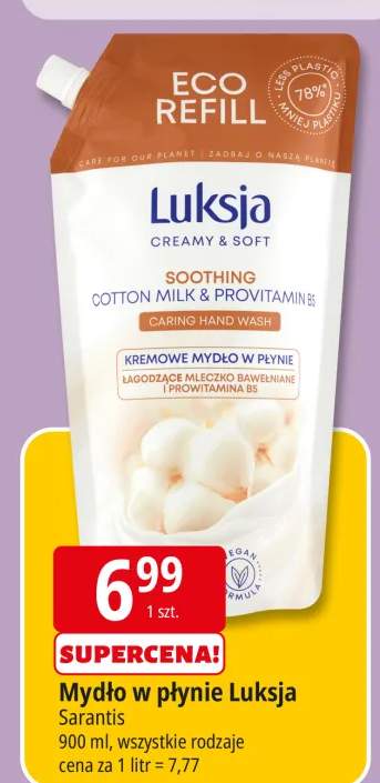 Mydło w płynie kremowe łagodzące mleczko bawełniane i prowitamina B5