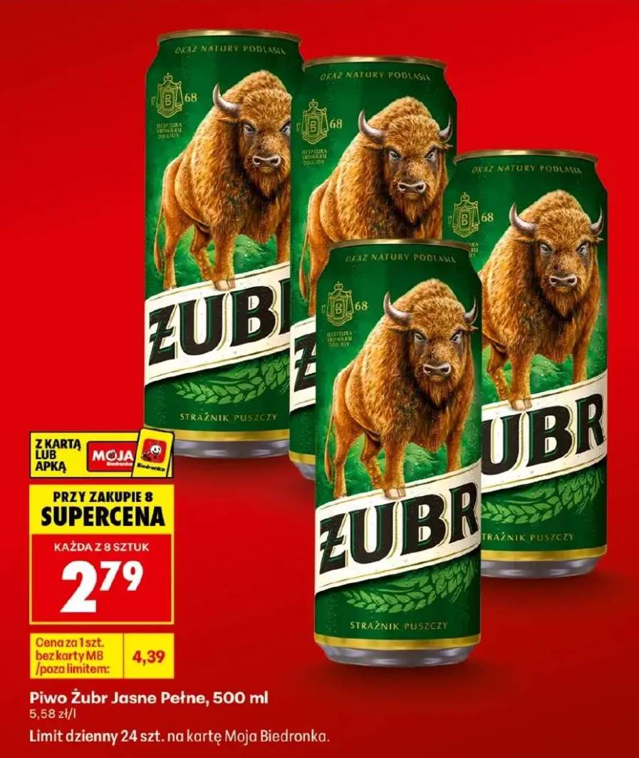 Piwo Żubr Jasne Pełne