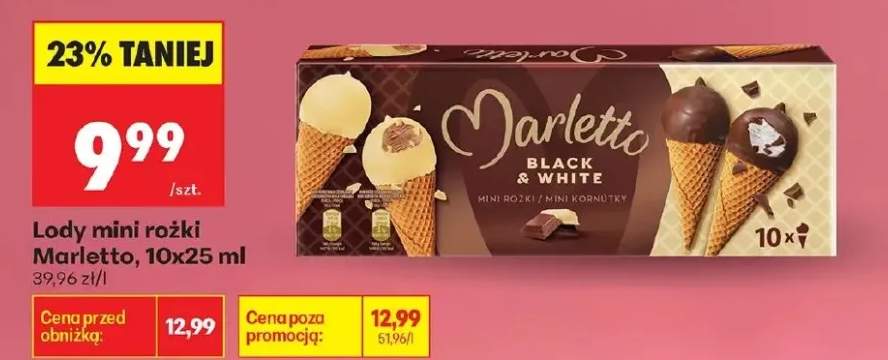 Lody mini rożki Black & White