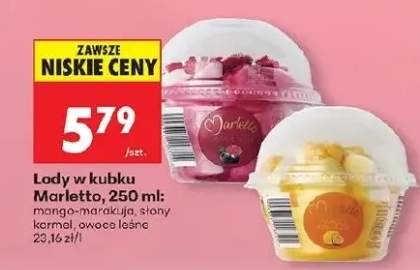 Lody w kubku mango-marakuja