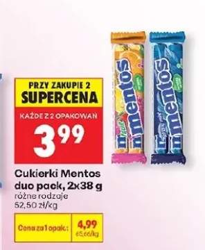 Cukierki Mentos duo pack, różne rodzaje