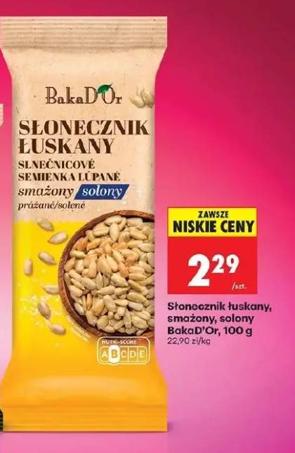 Słonecznik łuskany, smażony, solony