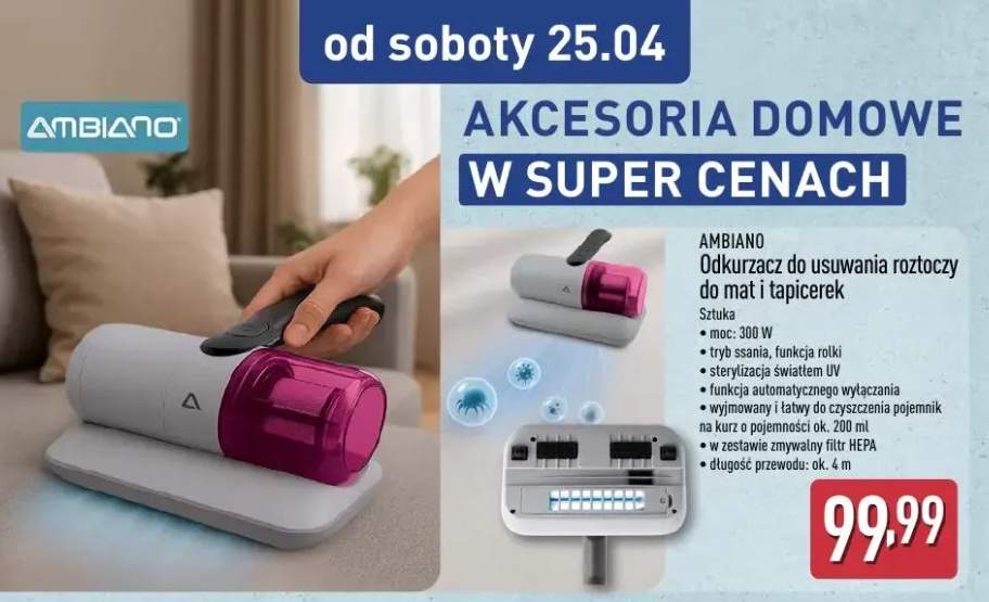 Odkurzacz do usuwania roztoczy do mat i tapicerek