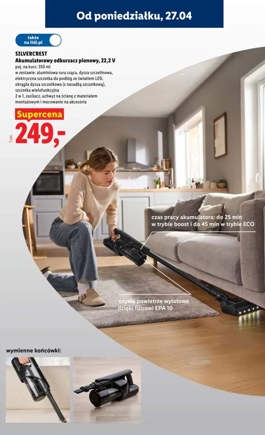 Akumulatorowy odkurzacz pionowy 22,2 V