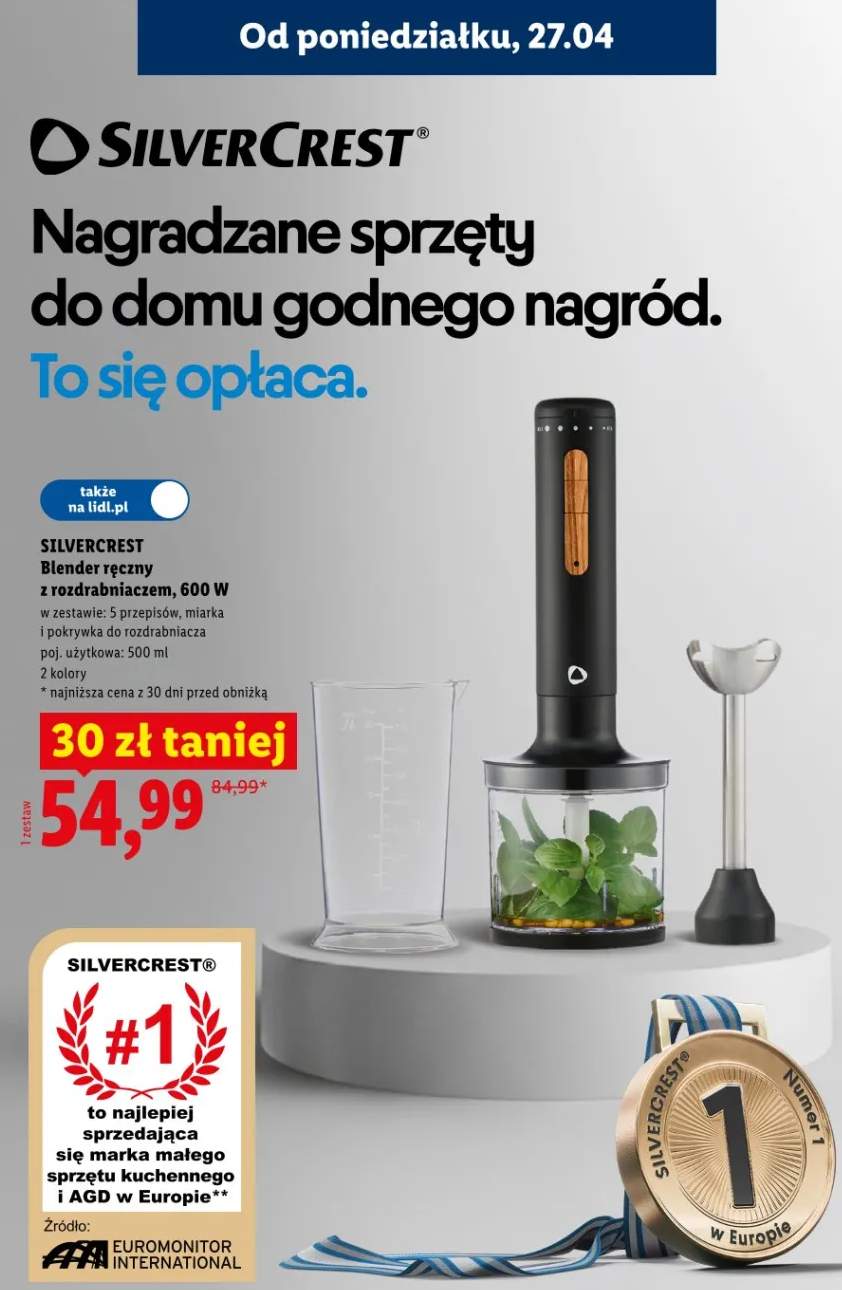 Blender ręczny z rozdrabniaczem, 600W