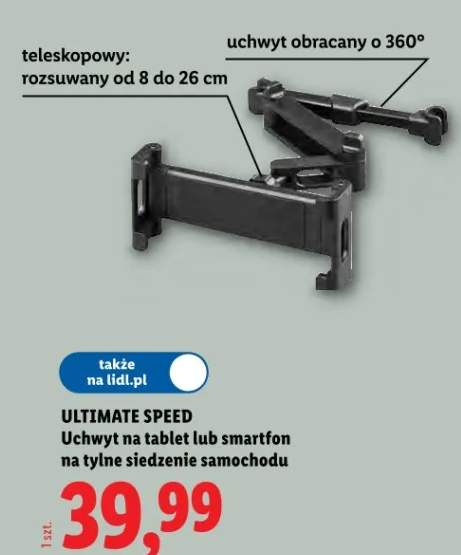 Uchwyt na tablet lub smartfon na tylne siedzenie samochodu