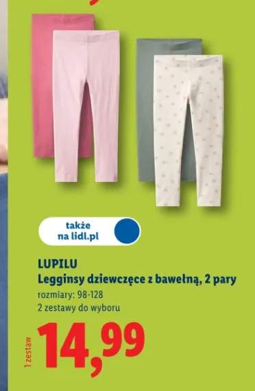 Legginsy dziewczęce z bawełną, 2 pary