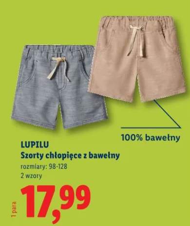 Szorty chłopięce z bawełny