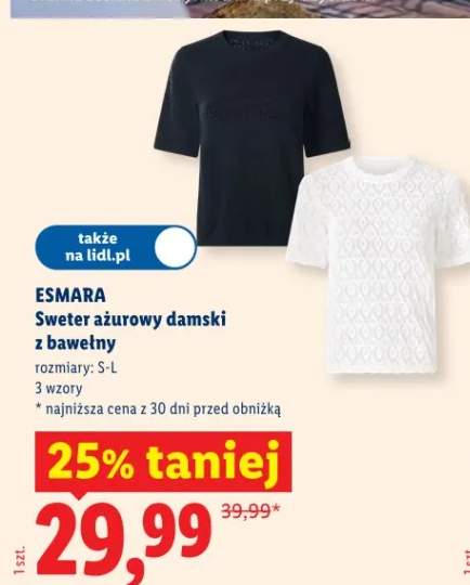 Sweter ażurowy damski z bawełny