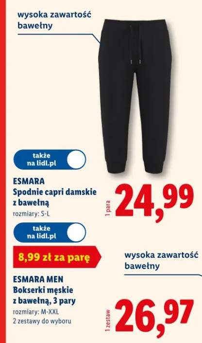 Spodnie capri damskie z bawełną
