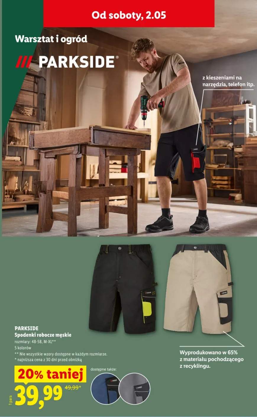 Spodenki robocze męskie