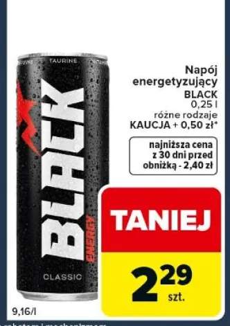 Napój energetyzujący różne rodzaje + kaucja 0,50 zł