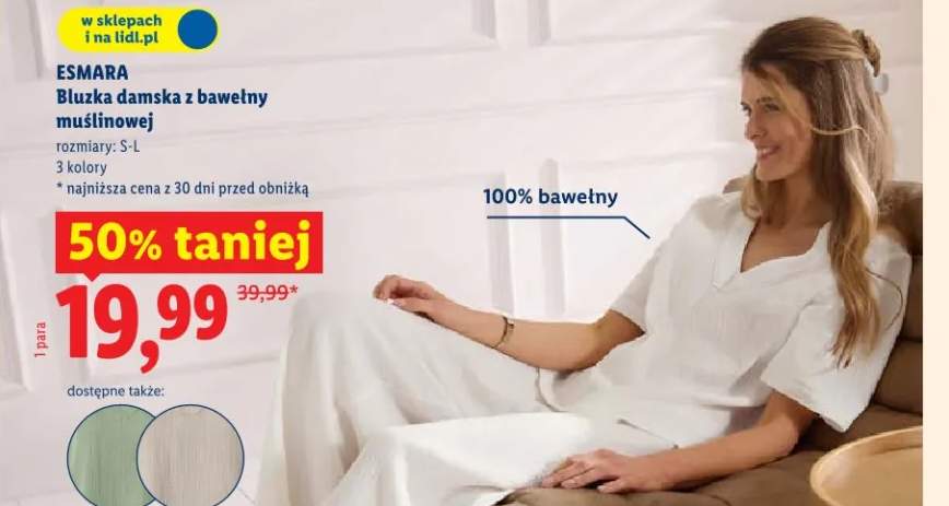 Bluzka damska z bawełny muslinowej