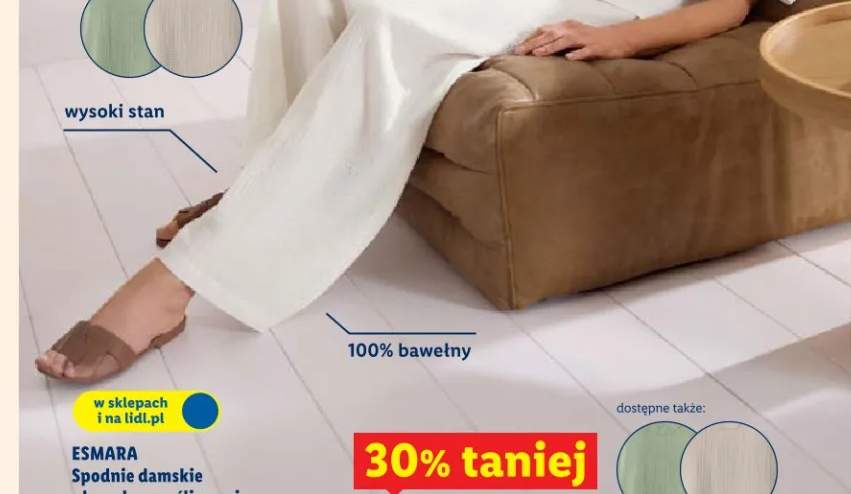 Spodnie damskie z bawełny muslinowej