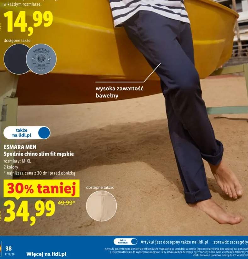 Spodnie chino slim fit męskie