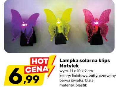 Lampka solarna klips Motylek