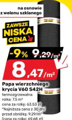 Papa wierzchniego krycia V60 S42H termozgrzewalna