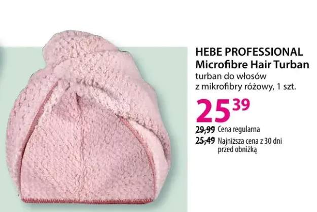 Turban do włosów z mikrofibry różowy