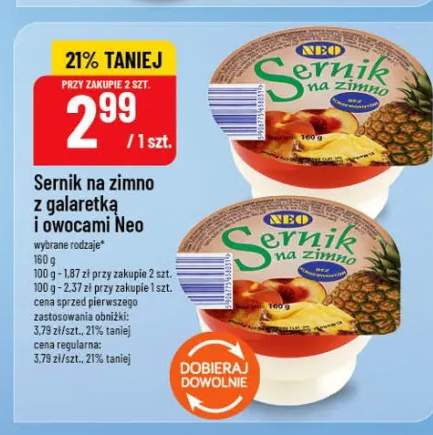 Sernik na zimno z galaretką i owocami Neo