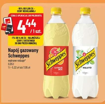 Napój gazowany Schweppes wybrane rodzaje