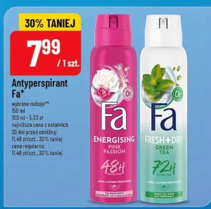 Antyperspirant Energising Pink Passion lub Fresh&Green Green Tea