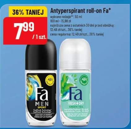 Antyperspirant roll-on Men Sport lub Fresh&Dry Green Tea