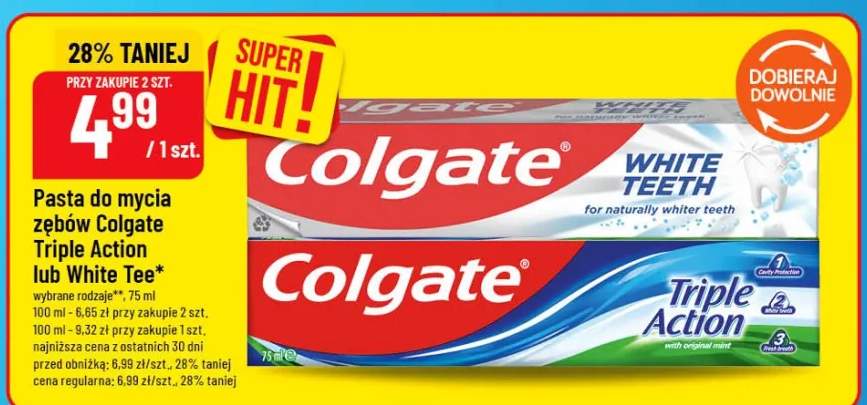 Pasta do mycia zębów Triple Action lub White Tee