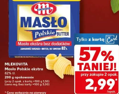 Masło polskie ekstra 82% 200g opakowanie