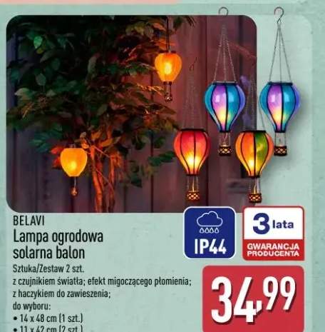 Lampa ogrodowa solarna balon