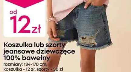 Szorty jeansowe dziewczęce 100% bawełny 
