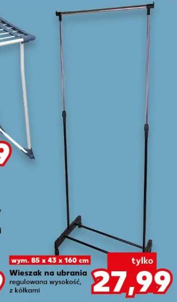 Wieszak na ubrania regulowana wysokość, z kółkami