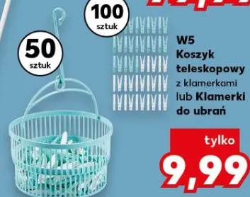 Koszyk teleskopowy z klamerkami lub Klamerki do ubrań