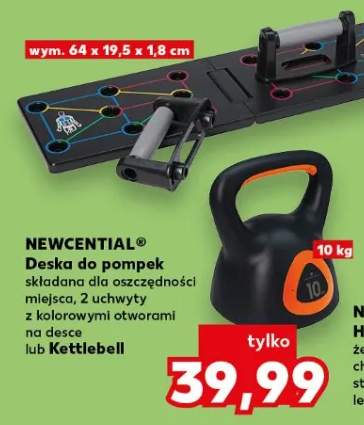 Deska do pompek składana dla oszczędności miejsca, 2 uchwyty z kolorowymi otworami na desce lub kettlebell