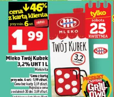 Mleko Twój Kubek 3,2% UHT 1l