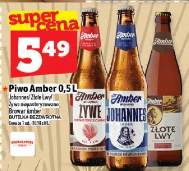 Piwo Amber Johannes / Złote Lwy / Żywe niepasteryzowane