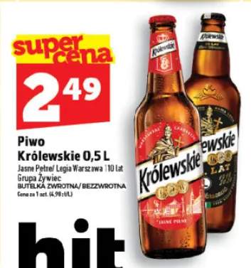 Piwo Królewskie jasne pełne / leja warszawa 110 lat / żytnie